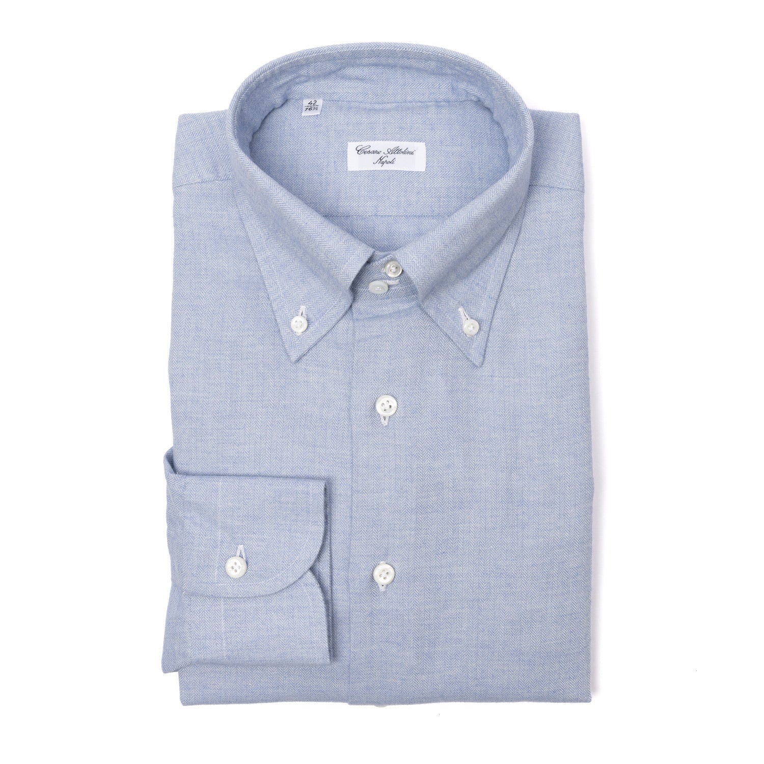 Shirt "Spina Lusso" in Cotton & Cashmere - Collo Luca 2 Bottoni